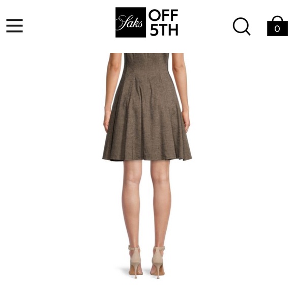 THEORY Solid-Hued Linen-Blend Fit-&-Flare Dress, Size 8 NWOT Excellent Condition - Picture 4 of 7